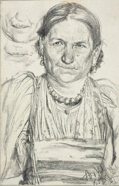 Parasztasszony portréja alkotó: Adolph Menzel