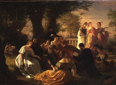 Velencei parti olvasás a kertben alkotó: Adolph Friedrich George Wichman