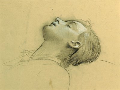 Tanulmány Szent Cecília fejéről, valószínűleg "Ahasver" számára alkotó: Adolf Hiremy Hirschl