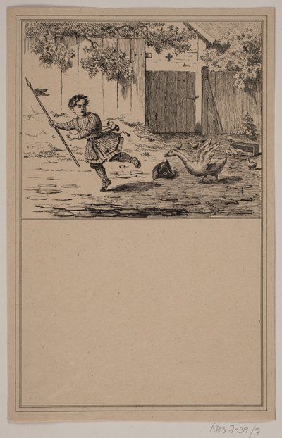 A bátor hős. Nem. 6 in Chr. Winther és M. Rørbye, "25 kép kisgyermekeknek" alkotó: Johan Adolph Kittendorff
