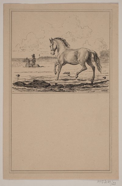 A ló a vízben. Nem. 22-én Chr. Winther és M. Rørbye, "25 kép kisgyermekeknek" alkotó: Johan Adolph Kittendorff