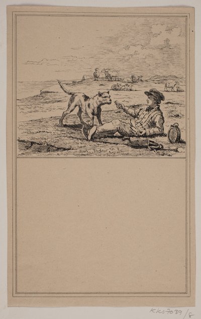 A juhász és a kutya. Nem. 7-én Chr. Winther és M. Rørbye, "25 kép kisgyermekeknek" alkotó: Johan Adolph Kittendorff