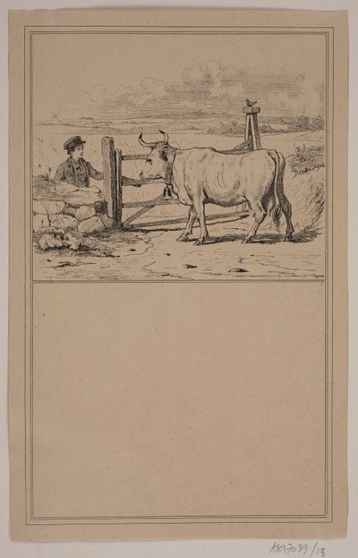 A tehén és a fiú. Nem. 12-én Chr. Winther és M. Rørbye, "25 kép kisgyermekeknek" alkotó: Johan Adolph Kittendorff