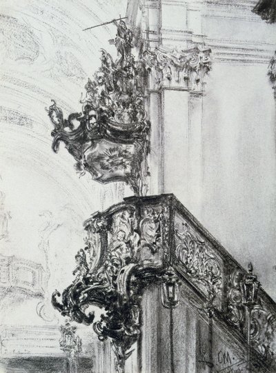Építészeti tanulmány, 1830-1905 alkotó: Adolph Menzel