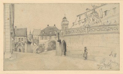 Bamberg. Dóm tér a Domplatz 1 és a Domkranz között, dél felé alkotó: Adolph Menzel