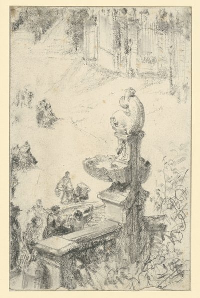 Barokk szökőkút Drezdában () alkotó: Adolph Menzel