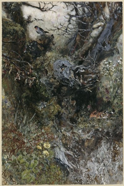 Fatönk vörösbeggyel és búbos bankával. A „Gyermekalbumból” alkotó: Adolph Menzel