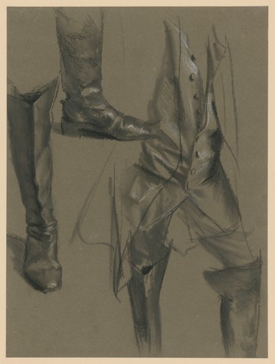 Nagy Frigyes lábtartásai. Előtanulmány a „Nagy Frigyes fuvolakoncertje Sanssouciban” című festményhez alkotó: Adolph Menzel