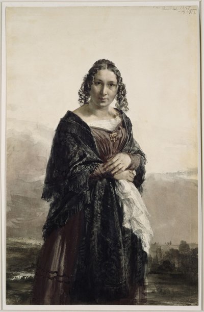 Karoline Meyerheim (születési neve: Drake), Paul Meyerheim édesanyjának portréja alkotó: Adolph Menzel
