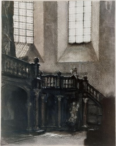 Kilátás egy barokk orgonakarzatra alkotó: Adolph Menzel