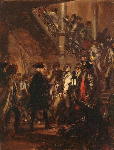 Jó estét, uraim! (Nagy Frigyes Lissában). Vázlat alkotó: Adolph Menzel