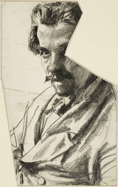 Egy szakállas férfi mellképképe balra nézve, a feje a néző felé fordul alkotó: Adolph Menzel