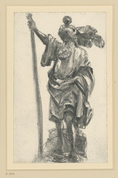 A freibergi apostolmester Szent Kristóf-szobra Drezdában alkotó: Adolph Menzel