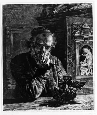 Az antikvárius (Menzel önarcképe, más néven „A műgyűjtő” vagy „Démon”) alkotó: Adolph Menzel