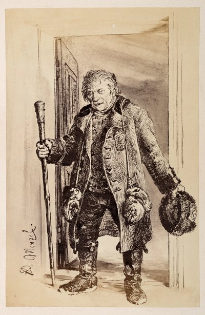 A törvényszolga, Heinrich von Kleist „Az eltört korsó” című művéhez alkotó: Adolph Menzel