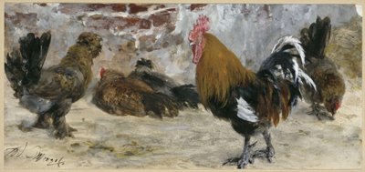 A kakas és a tyúkok. A „Gyermekalbumból” alkotó: Adolph Menzel