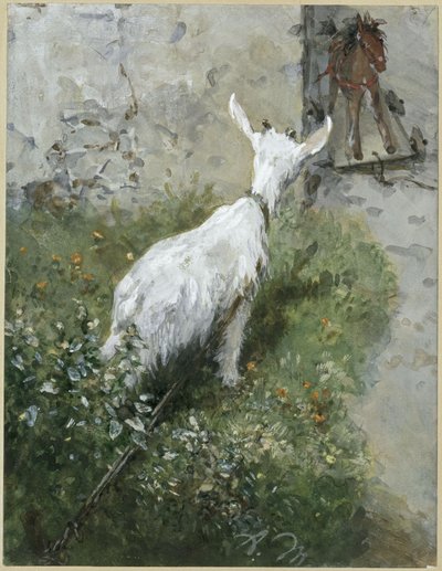 A kecske és a faló. A „Gyermekalbumból” alkotó: Adolph Menzel