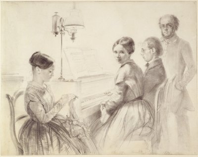 Család a zongoránál alkotó: Adolph Menzel