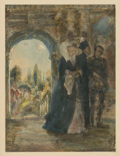 Családi tanács. Vázlat alkotó: Adolph Menzel