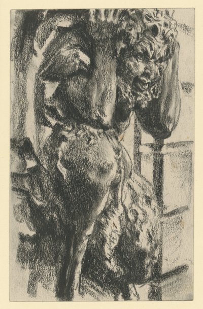 Faun atlaszként a drezdai Zwinger északkeleti árkádján alkotó: Adolph Menzel