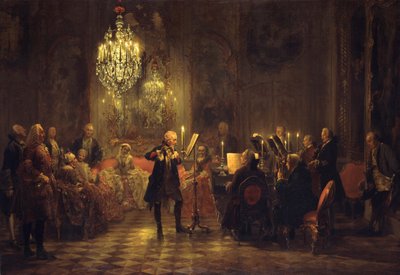 II. Frigyes király fuvolakoncertje Sanssouci-ban alkotó: Adolph Menzel