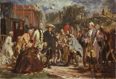 Nagy Frigyes utazás közben. Vázlat alkotó: Adolph Menzel