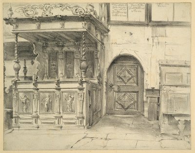 A padok és az ajtó a Jauer-i Béke-templomban alkotó: Adolph Menzel
