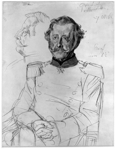 Gustav von Alvensleben. Tanulmány az „I. Vilmos koronázása Königsbergben” című festményhez alkotó: Adolph Menzel