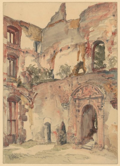 A heidelbergi vár romjaiban alkotó: Adolph Menzel