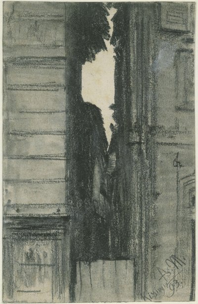 Kissingen: Szűk áttekintés két ház között alkotó: Adolph Menzel