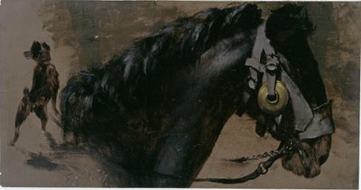 Ló- és kutyafej alkotó: Adolph Menzel
