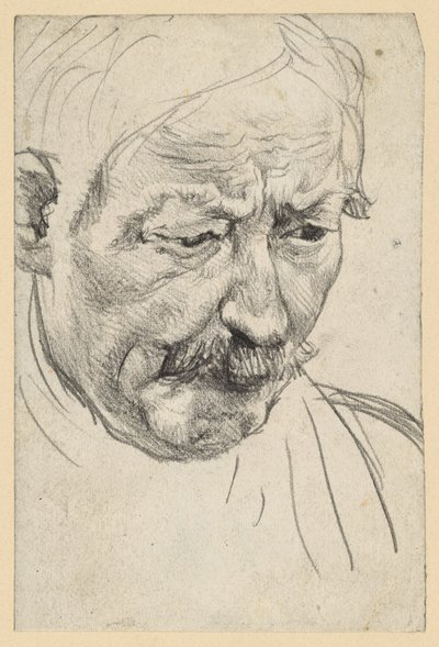 Bajuszos idős férfi feje alkotó: Adolph Menzel