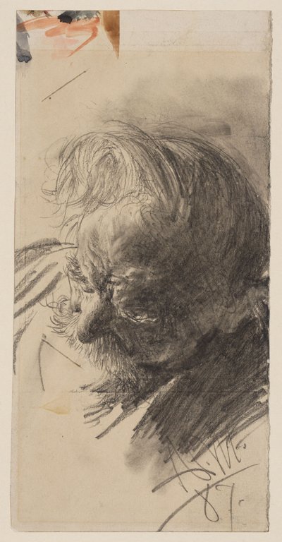 Szakállas öregember fejének tanulmánya alkotó: Adolph Menzel