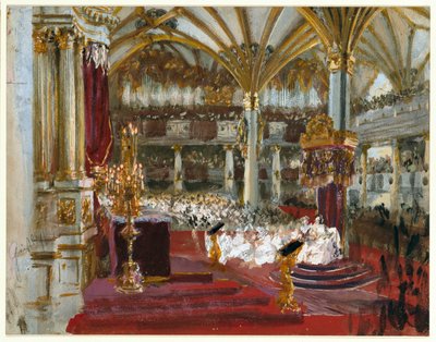 I. Vilmos koronázása a königsbergi vártemplomban, 1861 alkotó: Adolph Menzel