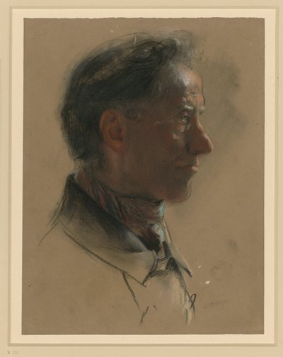 Jobbra néző férfifej alkotó: Adolph Menzel
