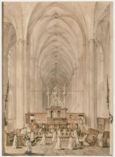 A marburgi Szent Erzsébet-templom főhajója alkotó: Adolph Menzel