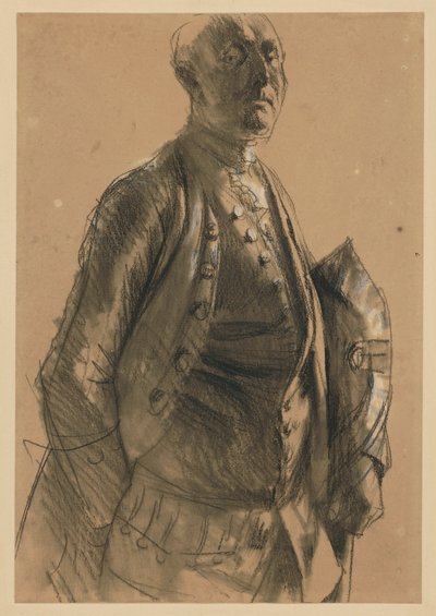 Modelltanulmány Maupertuis-hez. Előtanulmány a „Nagy Frigyes fuvolakoncertje Sanssouciban” című festményhez alkotó: Adolph Menzel