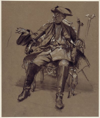 Tanulmány I. Frigyeshez karosszékben alkotó: Adolph Menzel