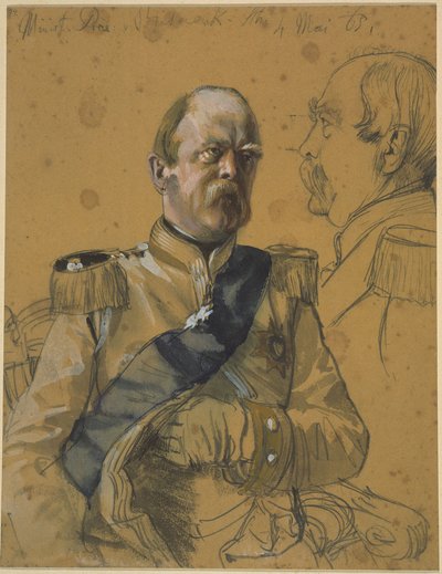 Otto von Bismarck-Schönhausen gróf. Tanulmány a „I. Vilmos megkoronázása Königsbergben” című festményhez alkotó: Adolph Menzel