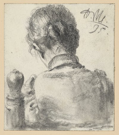 Egy széken ülő nő hátsó nézete alkotó: Adolph Menzel