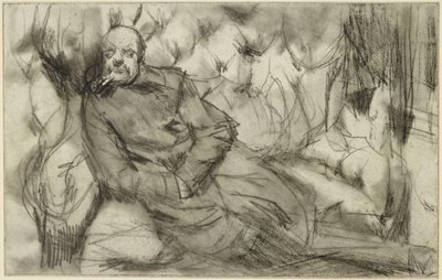 Alvó férfi a vasúti fülkében alkotó: Adolph Menzel