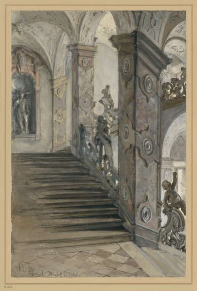 Mirabell-kastély, Salzburg, Lucas von Hildebrandt lépcsőháza alkotó: Adolph Menzel