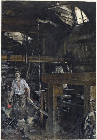 Kovácsműhely Gasteinben alkotó: Adolph Menzel