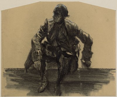 Szemből ülő öregember, bal kezére támaszkodva alkotó: Adolph Menzel