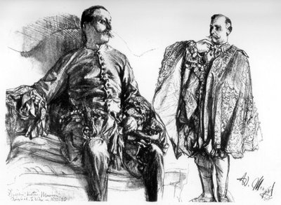 Tanulmányok a régi ruhákról élő modelleken, 1880-1882. alkotó: Adolph Menzel