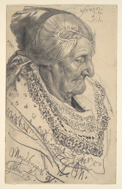 Egy magdeburgi idős asszony tanulmánya alkotó: Adolph Menzel