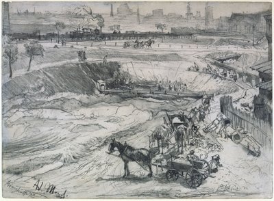 Nyílt bánya Königshütte-ben alkotó: Adolph Menzel