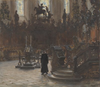 A mainzi katedrális kórusai, 1869. alkotó: Adolph Menzel