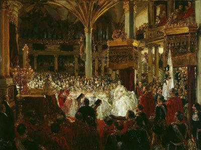 I. Vilmos porosz királlyá koronázása a königsbergi kastélyban 1861-ben, 1861-ben. alkotó: Adolph Menzel