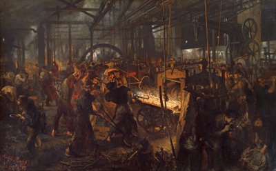 The Iron Rolling Mill Modern Cyclopes, 1873-1875 alkotó: Adolph Menzel